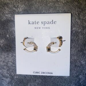 BNWT Kate Spade New York Hint of Shimmer Huggies in White $78